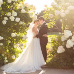 Wedding couple in a beautiful garden